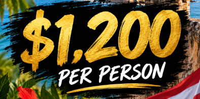 Promotional graphic showing the SANSE 2027 package rate of $1,200 per person.